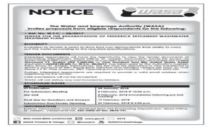 Tender specification preparation